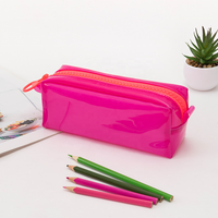 PVC coloré cosmétique organisateur crayon pochette étui femmes porte-articles de toilette fermeture éclair sac maquillage fermeture éclair crayon étui pochette