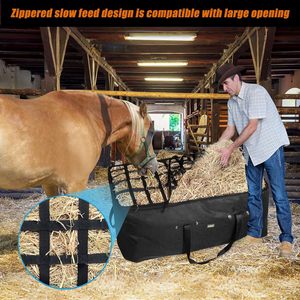 Échantillon gratuit Sacs de transport personnalisés de grande capacité pour balles de foin de chevaux et de bétail Sac de rangement pour l'herbe à foin - Product Image 5