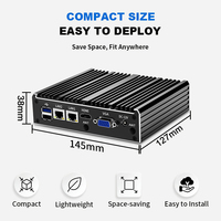 Mini PC Industrial Sin Ventilador, Barebone, Intel Celeron J1900, 2 Puertos LAN, 6 USB, Ubuntu, Win 10/11