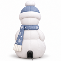 Bonhomme de neige gonflable de 1,5 m avec écharpe bleue et bonnet, bonhomme de neige lumineux à LED pour la décoration de Noël en extérieur