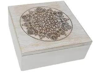 Wood Storage Box Laser Engraving Box & Case Custom Cheap Square Shape Solid Love Folk Art Polished Shabby Chic White Color