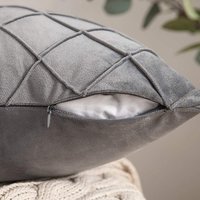 Housse de coussin en velours uni de style nordique, brodée à carreaux, coussin de canapé de luxe pour la décoration de la maison