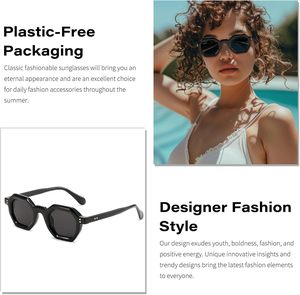 Gafas de Sol de Acetato de Diseño para Hombre y Mujer, Venta al Por Mayor de Fábrica, Gafas de Sol de Lujo para Hombre, Lunettes De Soleil De Luxe - Product Image 3