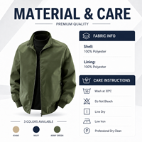 Veste d'hiver décontractée pour homme, écologique, enduite, coupe-vent, couleur unie, col montant et fermeture éclair frontale épaisse