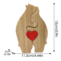 Gros câlin ours famille cinq ours décoration de bureau vacances ornements de table bricolage bois ours puzzle cadeaux