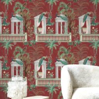 Papier peint chinois, nouveau design, matériau PVC/vinyle, gaufrage intense avec un grand motif floral brillant/argenté pour le marché indien