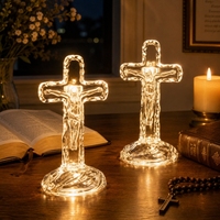Nouveau produit 2026 - Lampe LED Lumineuse - Lampe Transparente Colorée - Lumière Créative en Forme de Croix pour Chevet