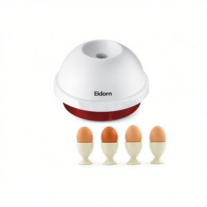 Cocedor de huevos Eidorn con base roja para cocer huevos en microondas, juego de 5 piezas - Product Image 2