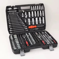 Kit de Herramientas Mecánicas para Reparación de Automóviles de 216 Piezas, Caja Metálica Resistente de 1 Cajón, Compatible con OEM, Incluye Limas y Llaves