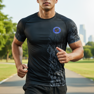 Camiseta Deportiva de Compresión de Secado Rápido para Hombre, Diseño Digital Único en el Cuello, Mangas Cortas Elásticas, Capa Base de Sublimación - Product Image 3
