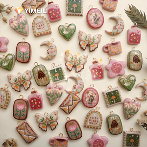 YML & 28 Nuovo Ciondolo Fiore Rosa con Pittura a Goccia d'Olio Colorato, Ciondoli e Charm Fai-da-Te per Creazione di Gioielli, Accessori Idea Regalo - Product Image 1