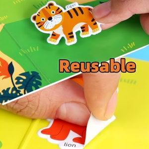 تصميم جديد ورقي صديق للبيئة هلامي ملصق لمرحلة الحضانة مشغول هادئ كتب للأطفال التعليم الحسوي - Product Image 5