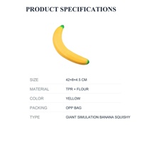 Juguete de Plátano Gigante Personalizado de 42 cm, TPR de Ascenso Lento, Antiestrés, para Apretar, Simulación Realista de Fruta, Regalo para Todas las Edades