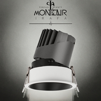 Spot encastré moderne 5-12W dimmable anti-éblouissement 6000K CCT, corps en aluminium, effet de lumière Hill changeant de couleur, pour plafond encastré