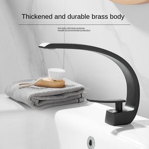 Modernall-copperbasin faucetmoonbay faucetsplash-proof hotandcold faucetceramicvalvecore - Product Image 2