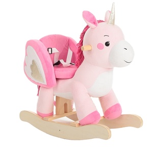 Caballo mecedora al aire libre <span class=keywords><strong>de</strong></span> madera rosada del bebé del juguete <span class=keywords><strong>de</strong></span> la felpa <span class=keywords><strong>de</strong></span> <span class=keywords><strong>los</strong></span> niños - Product Image 1