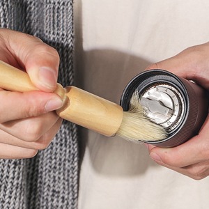 แปรงทำความสะอาดเครื่องบดกาแฟด้ามไม้และขนแปรงธรรมชาติแปรงไม้อุปกรณ์แปรงเอสเปรสโซ่ - Product Image 2