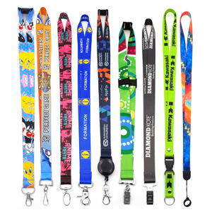 Customized Promotional Polyester Lanyard with Logo Neck Printing Sublimation Includes <b>Hook</b> Accessories - Product Image 1