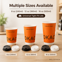 Gobelet en carton à double paroi 8oz 12oz 16oz 20oz 22oz avec logo personnalisé, jetable, pour café, avec couvercle, vente directe usine, pour boissons chaudes
