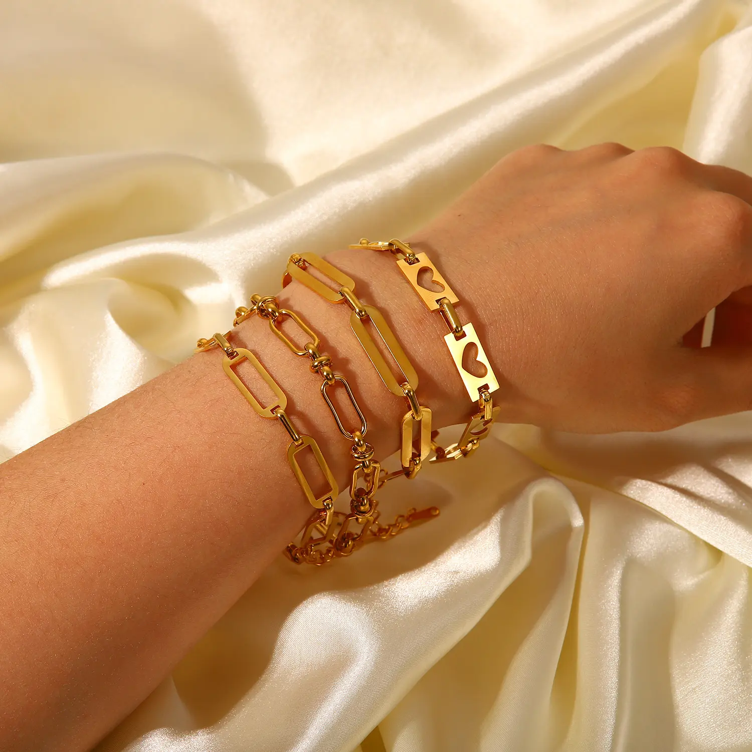 Bracelet plaqué or 14 carats pour femme, acier inoxydable, bijoux de luxe, bracelet en zircon complet