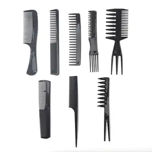Hot sale Wholesale Plastic Comb 8pcs Set Barber Shop Hairdressing Comb Anti-static Carbon Fiber Teeth Comb