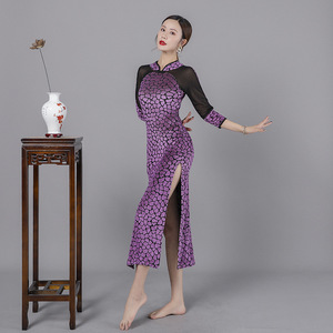 ชุดเดรสฝึกซ้อมแขนยาวสไตล์จีน, ชุดเดรสเต้นคลาสสิกฤดูใบไม้ร่วงและฤดูหนาว - Product Image 2