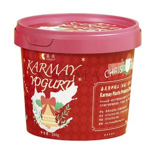 Pot de yaourt en plastique de 500 ml (16 onces) avec couvercles et cuillère, rond, étiquette IML, style européen de Noël, fabriqué en Chine - Product Image 4