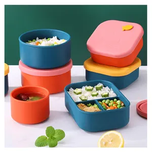 MHC硅胶板婴儿学校午餐盒加热套装成人儿童奥米便当新喂养套装硅胶午餐盒