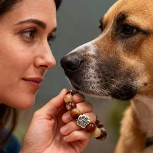 Naturstein-Splices Legierung Hundepfoten-Accessoires Elastisches Armband Katzenpfoten-Perlen Armband für Frauen Männer Schmuck Tier - Product Image 2