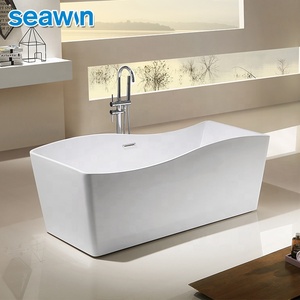 SeaWinモダンデザイナーラージオーバーフロースタンドアロンサンケンクリアフリースタンディングバスタブ - Product Image 1