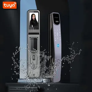 IP65防水Tuyaアプリ3D顔認識電子Wifi Zigbee指紋デジタル自動ドアスマートロック