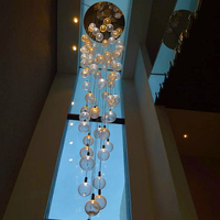 Luminaire suspendu en verre de style nordique pour chambre à coucher, design exclusif, télécommande, LED à intensité variable, lampe suspendue personnalisée, CRI 95 élevé