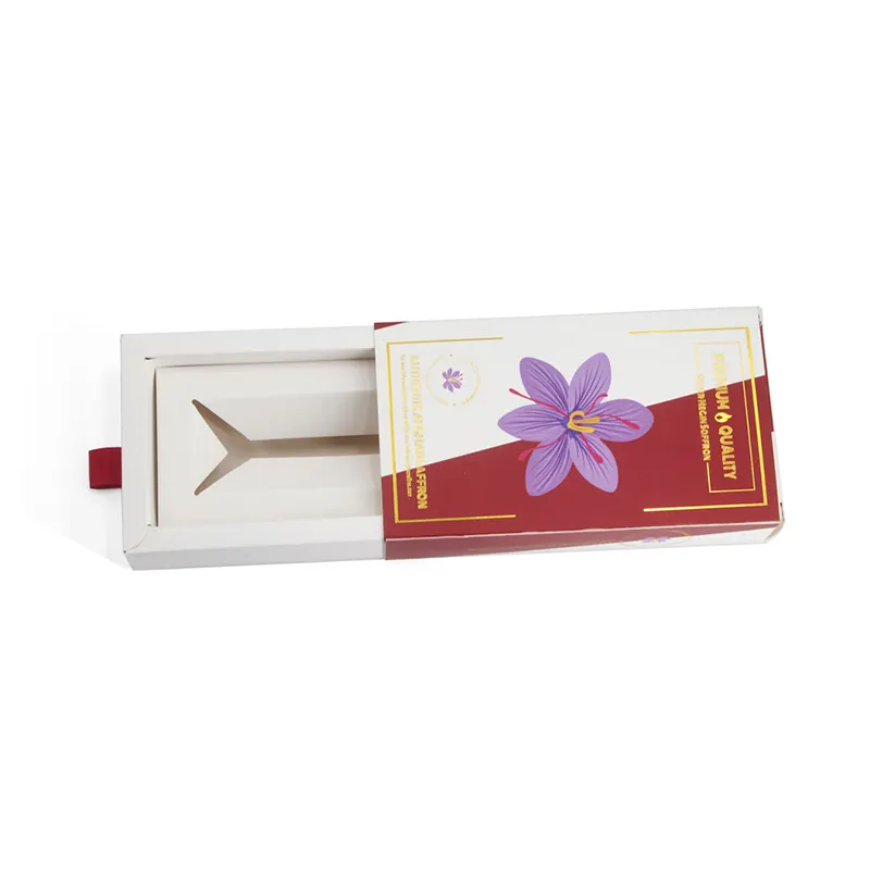 Papier personnalisé vide cadeau décoratif 1 gramme boîte d'emballage de safran bouteille unique boîtes cadeaux décoratifs de safran