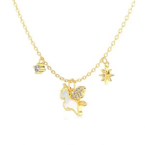 Collier pendentif licorne en argent S925 avec chaîne à maillons et zircone 5A, design mignon et délicat, bijoux fins à la mode pour un usage quotidien - Product Image 6