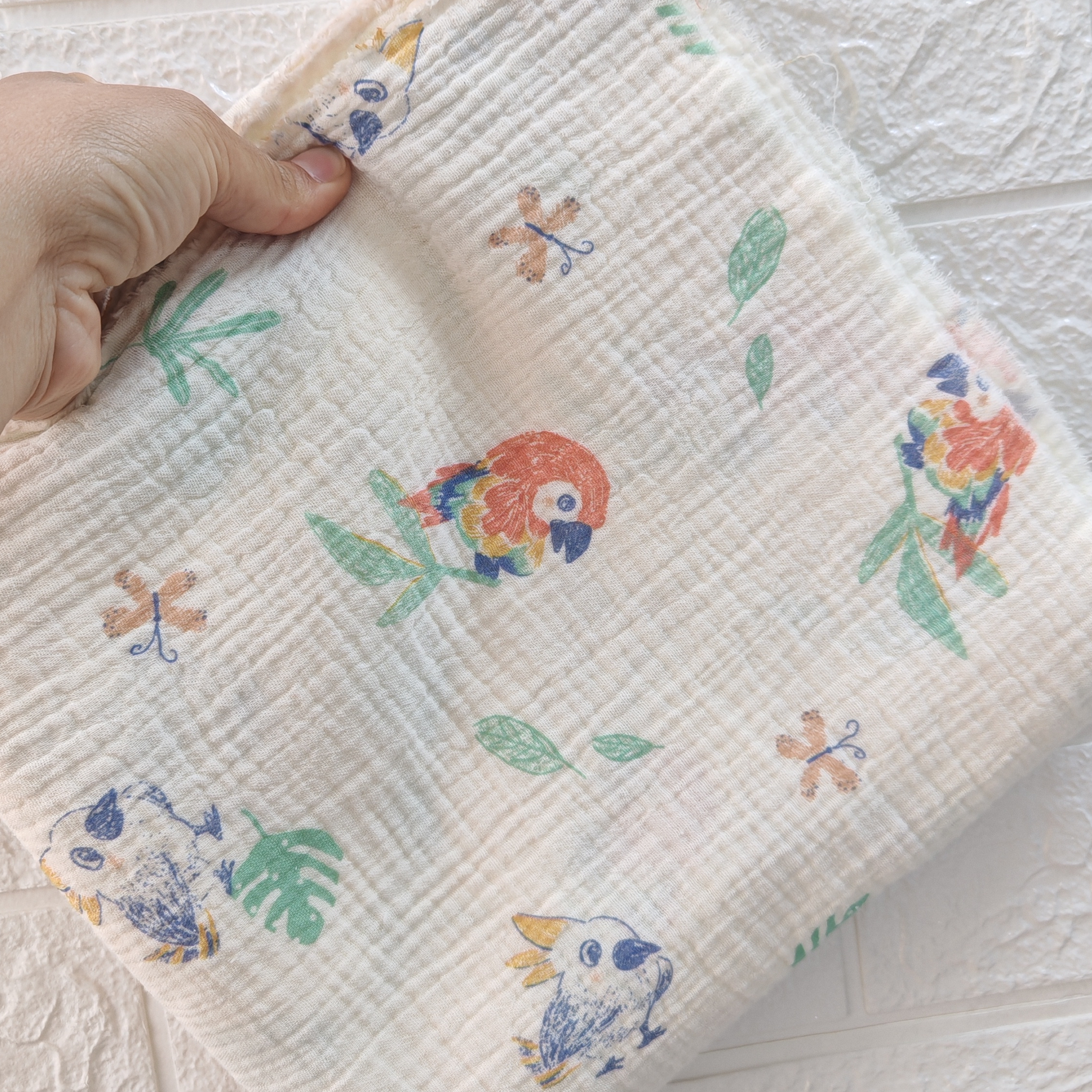 Beiying Oekotex100 Kids' 130gsm Combed Cotton Double-Layer Muslin Swaddle Blanket Gauze Fabric Baby Bag Boys Toy