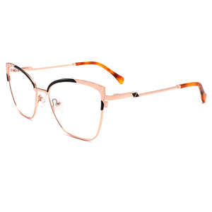 Gafas Ópticas de Metal de Lujo para Dama, al por Mayor, con Lentes Graduadas, Acetato Laminado - Product Image 2