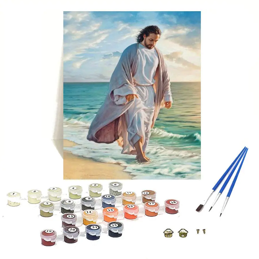 Custom High Quality Kits Hand Painted Oil Painting Canvas Art Home Decor Painting Painting By Numbers Jesus