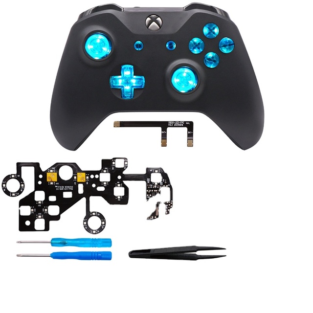 NSLikey DIY Colorful LED Light Board for Xbox One S Controller JDM-050 JDM-055 LED Light Kit with ABXY Buttons