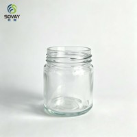 Stoples Kaca Bulat Lebar 150ml Grosir, Pot Kaca Mulut Ulir untuk Kemasan Produk Bumbu Gourmet