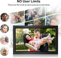 Cadre photo numérique 18,5 pouces avec horloge, écran tactile IPS, Wi-Fi, stockage de 32 Go, MP3, montage mural, partage de photos/vidéos via