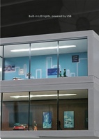 Vitrine de présentation pour voitures miniatures Shoucangjia à l'échelle 1:64, en acrylique avec porte coulissante, éclairage LED, parking de showroom
