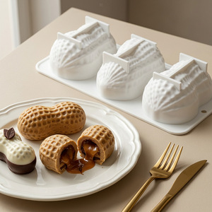 Peanut Shape <b>Silicone</b> Chocolate Mold 3-Piece Set Flexible Non-Toxic Baking <b>Tool</b> for Pastries - Product Image 1