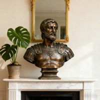 Buste d'empereur romain Hadrien en bronze artisanal pour collection d'art