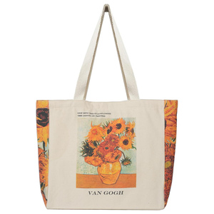 Sacs en toile de coton écologiques de luxe, sacs de shopping personnalisés avec impression de lettres, sacs fourre-tout en toile pour femmes avec logo personnalisé imprimé - Product Image 1