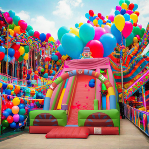 Le plus récent gros coloré Clown gonflable <span class=keywords><strong>escalier</strong></span> toboggan <span class=keywords><strong>piscine</strong></span> unisexe PVC bâche videur avec mur d'escalade pour aire de jeux - Product Image 2