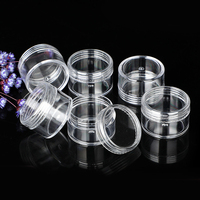 Pots ronds en plastique PS transparents de 3g, petits et vides, les plus vendus, pour crème contour des yeux et gommage pour les lèvres, avec couvercles à vis, impression sérigraphique couleur personnalisée