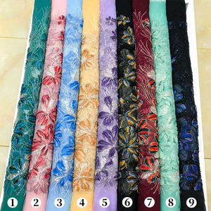 قماش دانتيل شبكي مطرز بالترتر من البوليستر 100% صديق للبيئة ولامع بعرض مناسب لفساتين الزفاف والسهرة - Product Image 6