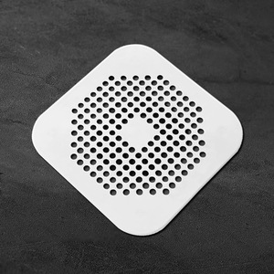 Square silicone floor <b>drain</b> <b>cover</b>, hair-proof <b>drain</b> <b>cover</b>, bathroom toilet <b>drain</b> outlet floor <b>drain</b> mat filter screen - Product Image 4