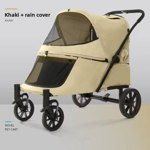Chariot pour animaux de compagnie pour petits chiens et chats, léger, pliable, en métal, design parapluie à 8 roues avec grand espace pour une utilisation en extérieur - Product Image 6