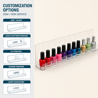 Présentoir de vernis à ongles en acrylique transparent sur mesure pour usine, support de bouteilles à niveaux pour salon, vente au détail et rangement de cosmétiques